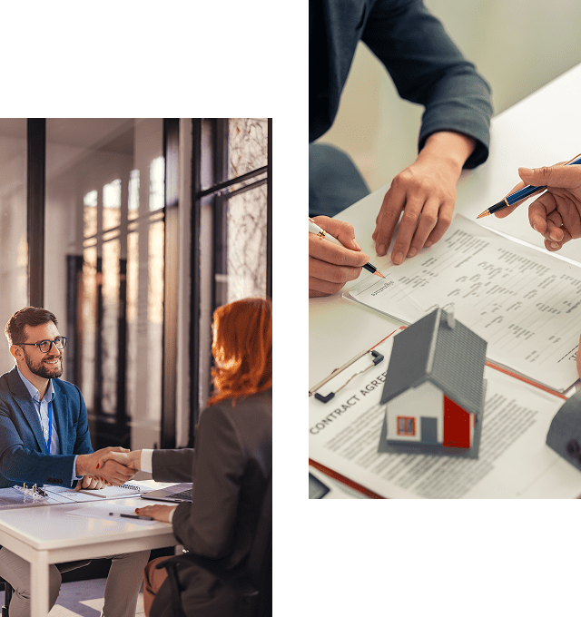 Business meeting handshake in office
