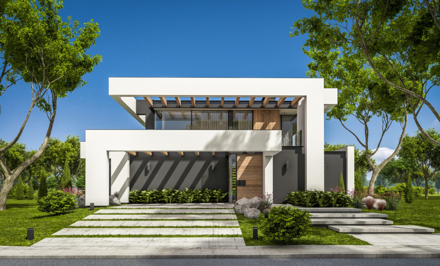 Contemporary architecture and landscaping